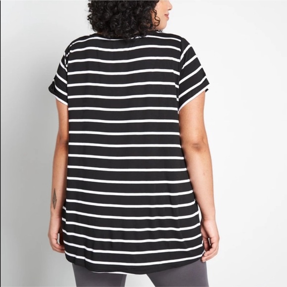 ModCloth Striped T-Shirt Tunic Top NWT Sz L - Picture 3 of 9